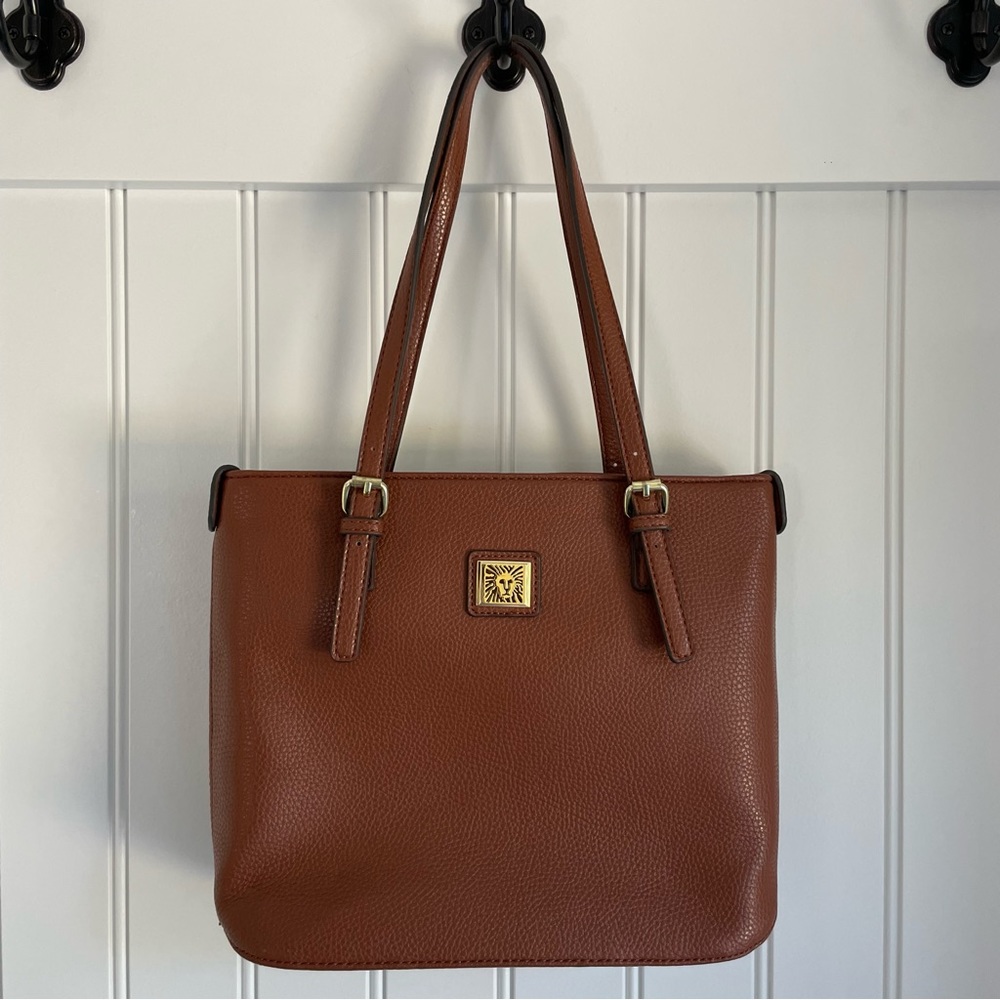 Anne Klein Tan Shoulder Bag with Gold Accent